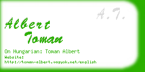 albert toman business card